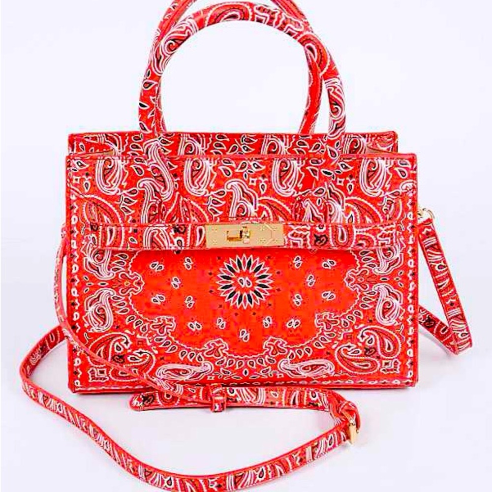 RED BANDANA PRINT PURSE